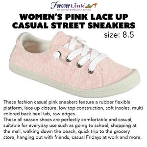 Pink Lace Up Flexible Rubber Sneakers